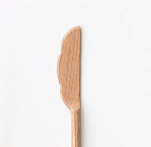 Cherry Wood Butter Knife - Cloud
