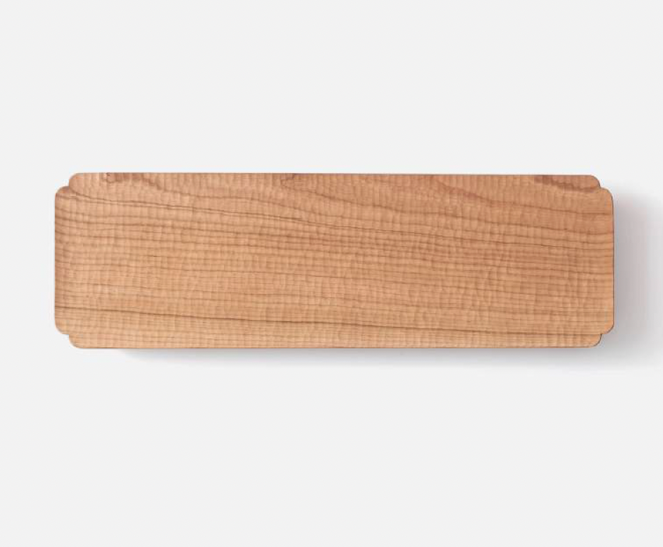 Cherry Wood Footed Long Tray - Cloud