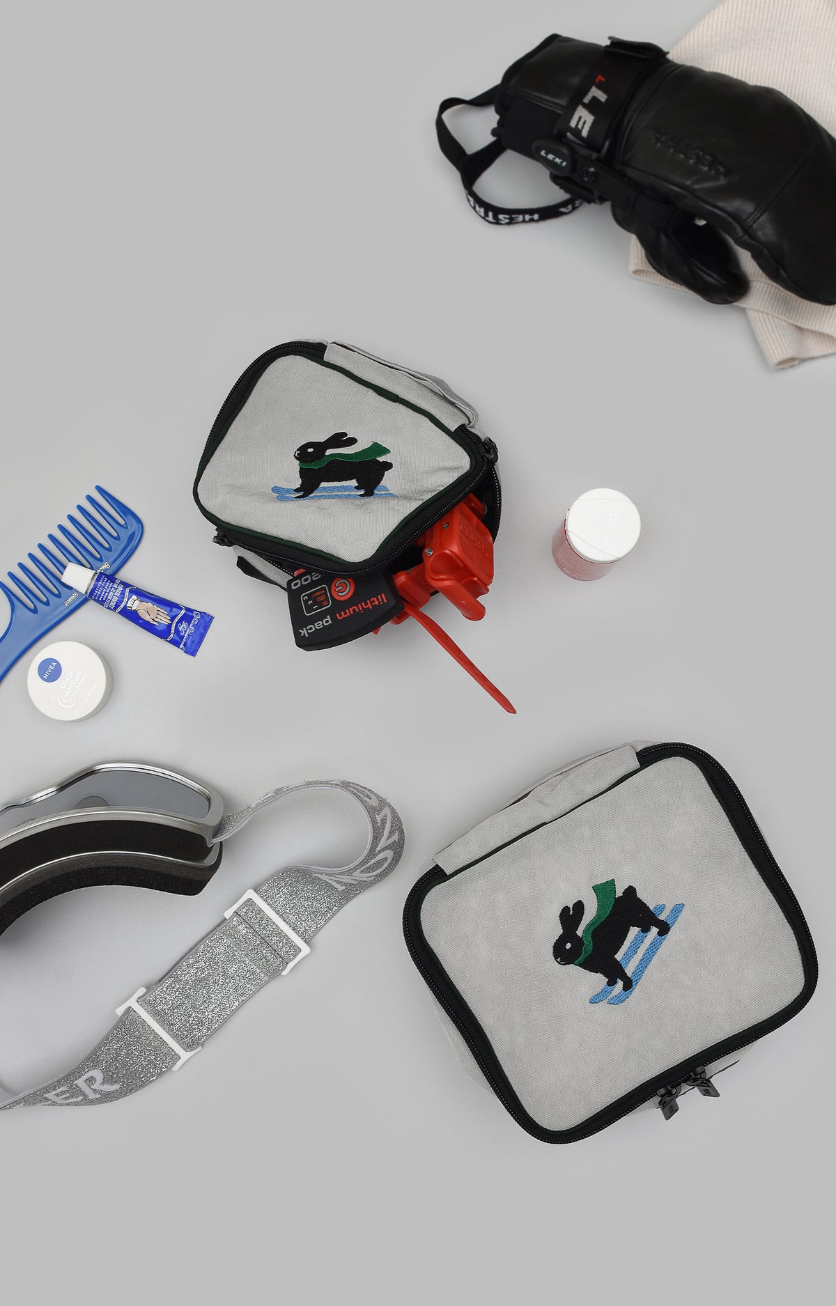 Skiing Bunny Tiny Storage